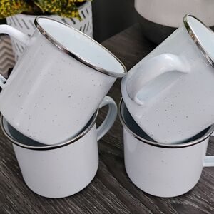 Set Of 4 Enamel Mugs